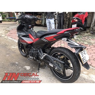 Tem Trùm Exciter 150 Đen Nhám Chỉ ĐỎ Semakin