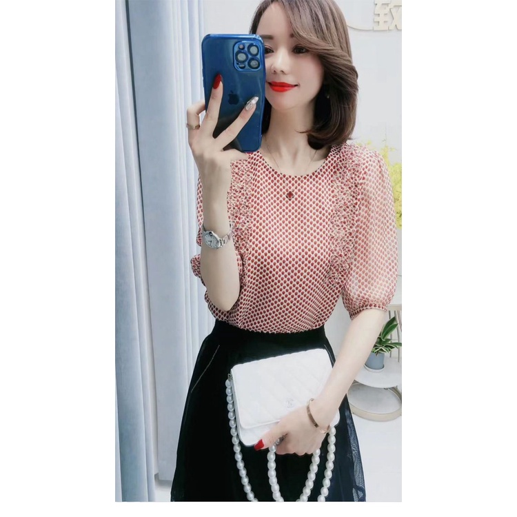 Áo Sơ Mi Chiffon Tay Lửng Thời Trang Mùa Hè Dành Cho Nữ