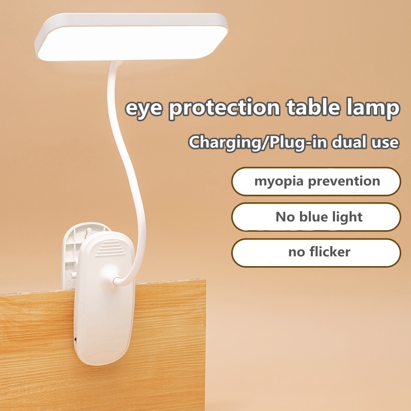 Đèn bàn đọc sách LED có thể được kẹp lại và có thể sạc lại, thích hợp làm đèn ngủ phòng ngủ văn phòng sinh viên