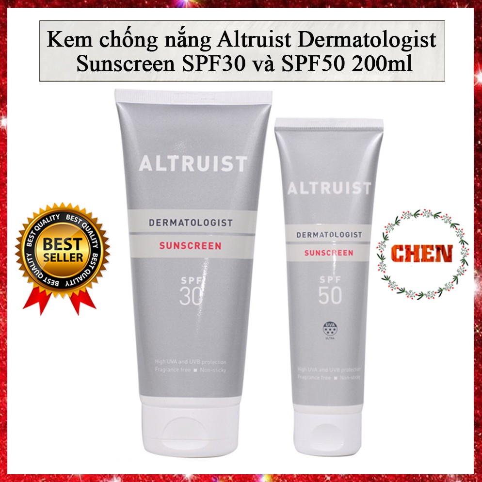 Kem chống nắng Altruist Dermatologist Sunscreen dùng cho mặt và body SPF30 và SPF50