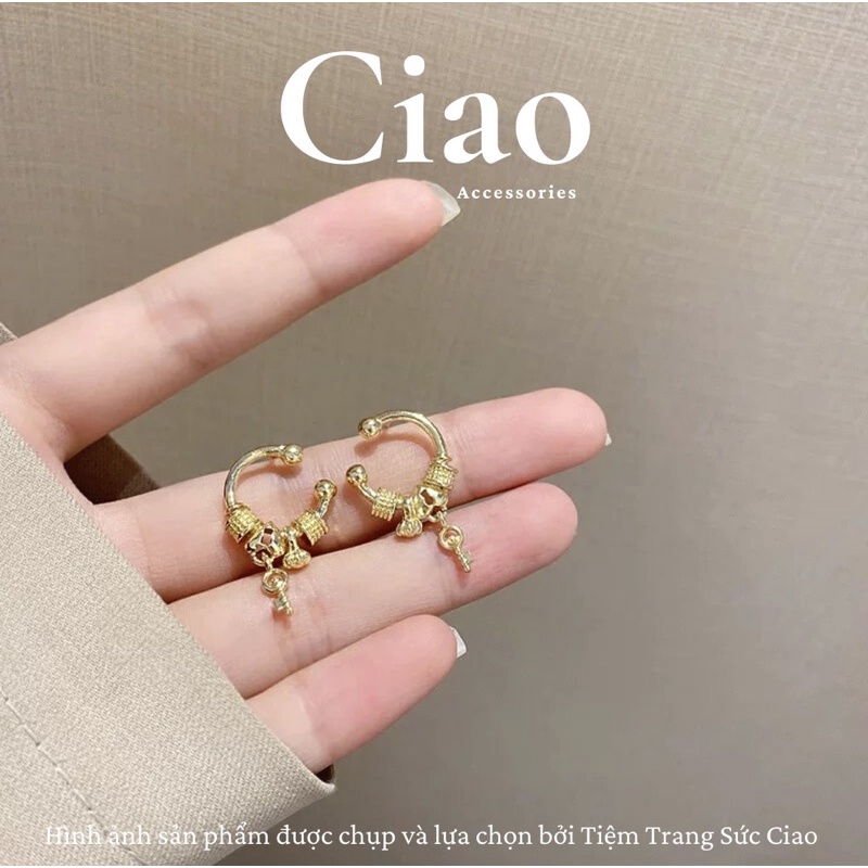 [SPECIAL] Khuyên tai/ Bông tai mạ bạc S925 thiết kế xinh xắn tinh tế phong cách Pandora Ciao