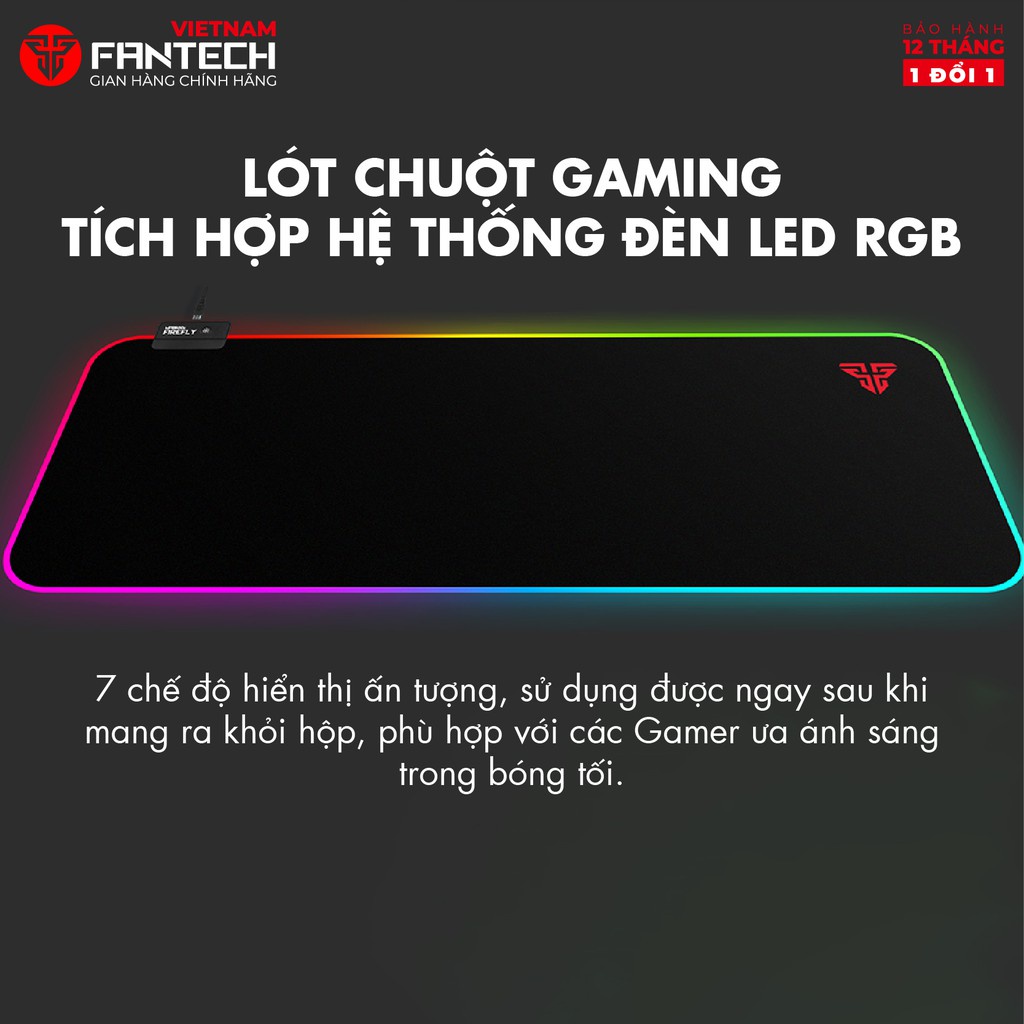 Đế lót di chuột đèn LED RGB 7 chế độ khác nhau Fantech MPR800s