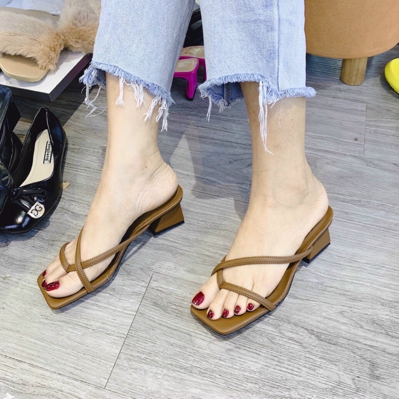 Guốc nữ xỏ ngón 3cm cực kì dễ đi hàng chất đẹp
