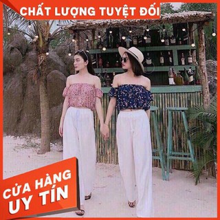 Quần lụa Cullotes dài lưng thun - hình thật shop chụp