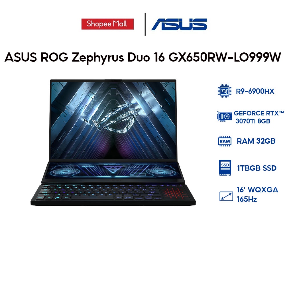 Laptop ASUS ROG Zephyrus Duo 16 GX650RW-LO999W (R9-6900HX 32GB 1TB GeForce RTX™ 3070Ti 8GB