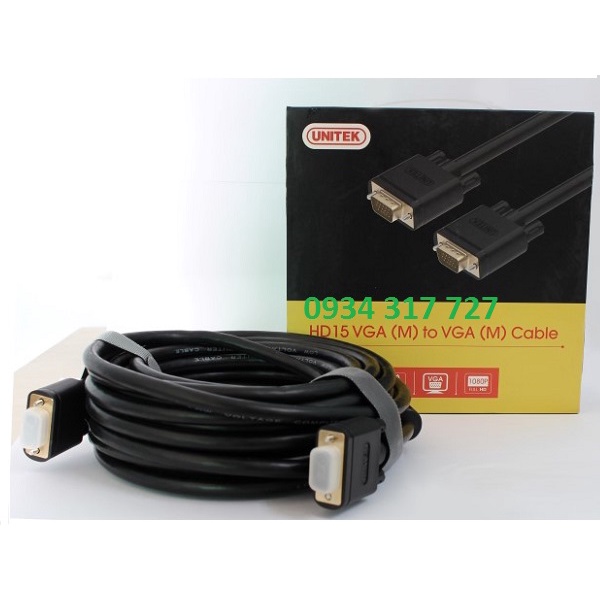 Dây cáp VGA 1,5m, 3m, 5m Unitek chính hãng