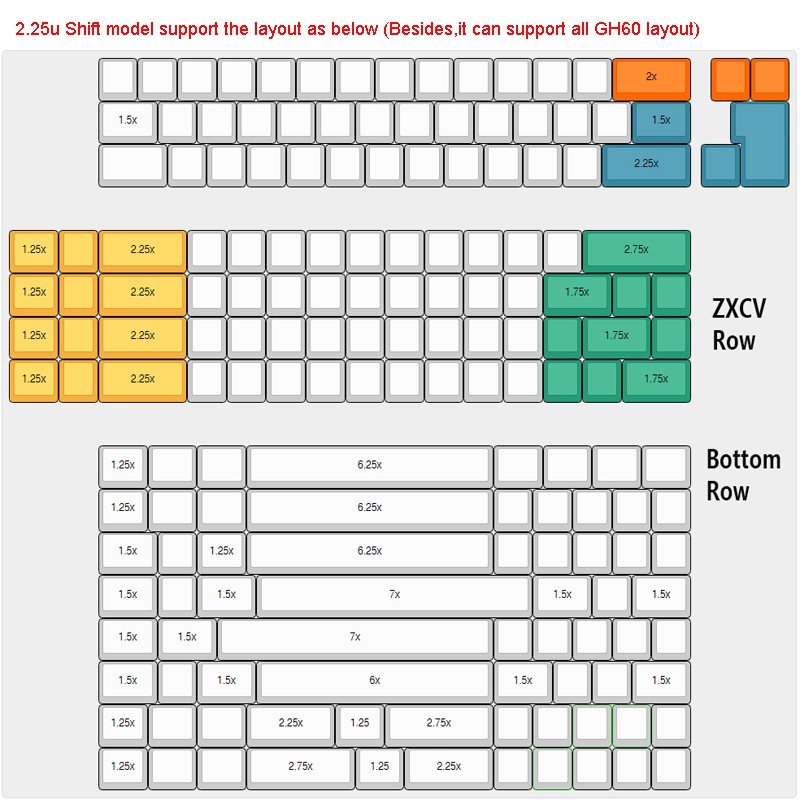 Bảng Định Vị Bằng Thép Nhôm 60% 61 64 Cho Bàn Phím Cơ DZ60 GH60 XD64 Bface GK64 DIY