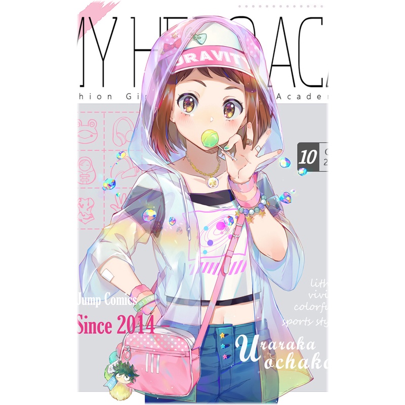 Ảnh card bo góc in hình BOKU NO HERO ACADEMIA ver TẠP CHÍ - Học Viện Anh Hùng thẻ bo viền 5*8cm