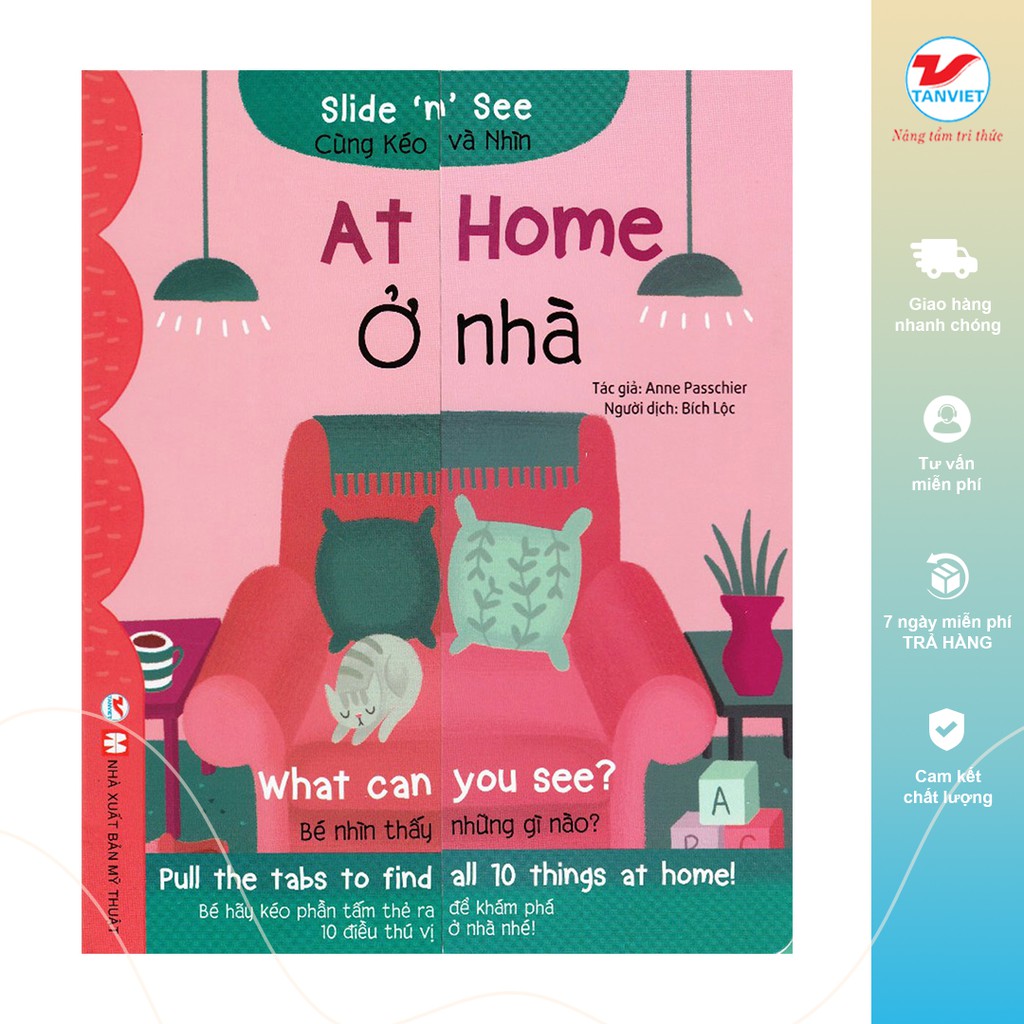 Sách - Tương tác Song Ngữ Việt - Anh - Slide And See - At Home: Ở Nhà