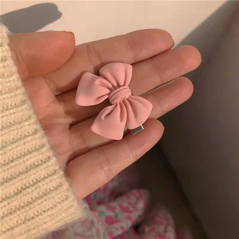 Kẹp Tóc Mỏ Vịt Đính Nơ Họa Tiết Hoa Trà Màu Hồng Dễ Thương Phong Cách Hàn Quốc