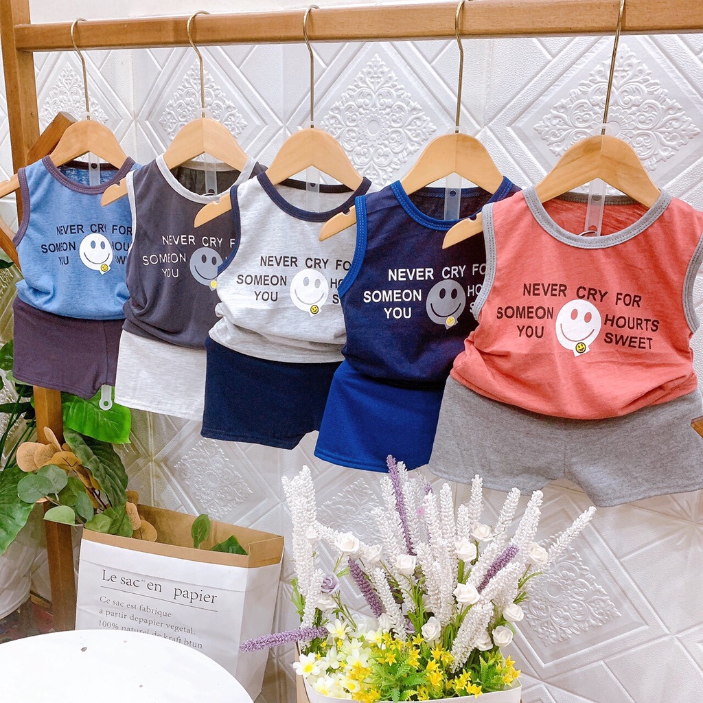 (8-18kg) Bộ ba lỗ Cotton cho bé trai