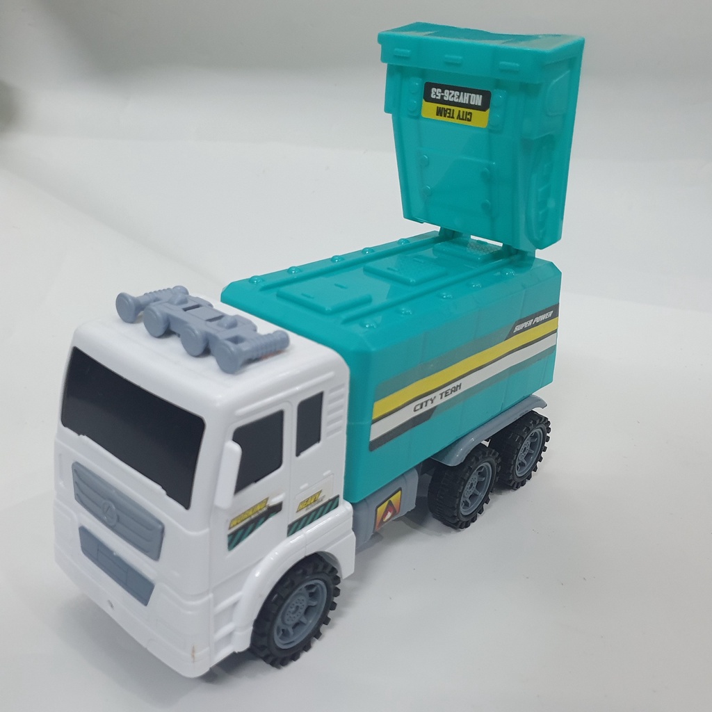 Xe rác đồ chơi màu xanh cho bé trai xe môi trường 326-53