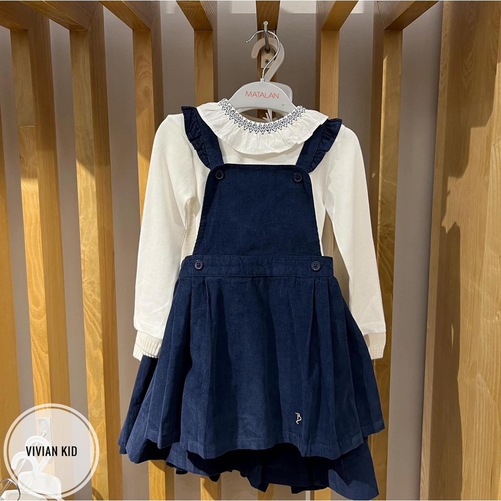 Set váy yếm xanh bé gái Geo UK chính hãng săn sale Size 12-18M
