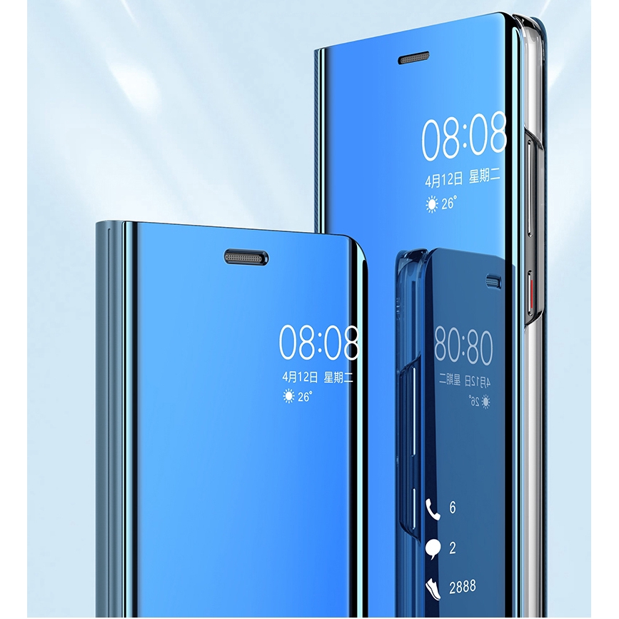 Ốp điện thoại da gương lật cho ASUS ZENFONE MAX PRO (M2) ZB631KL GOOGLE PIXEL 4A ZTE BLADE V10