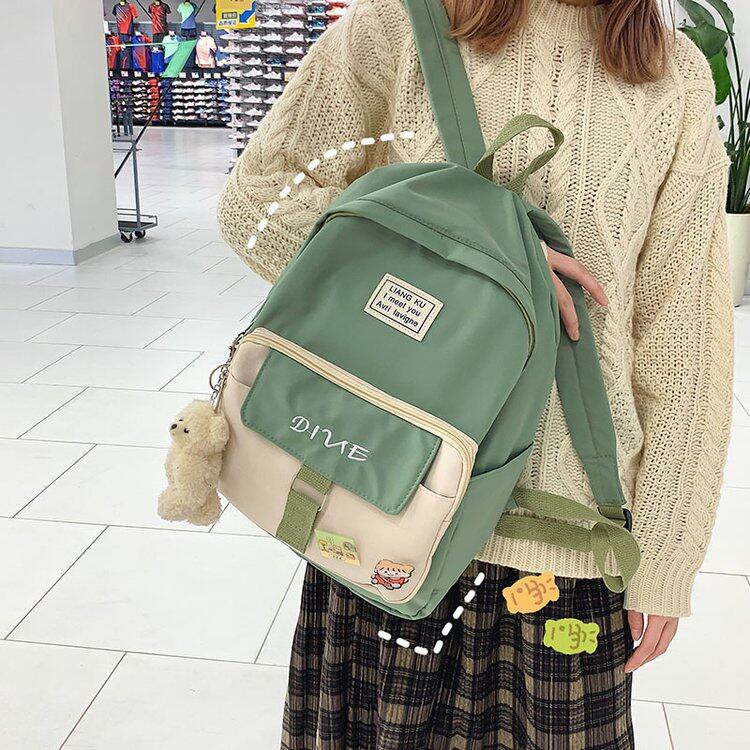 Balo Đi Học Bằng Nylon Cỡ Lớn Phong Cách Nhật Bản Dễ Thương Cho Nữ