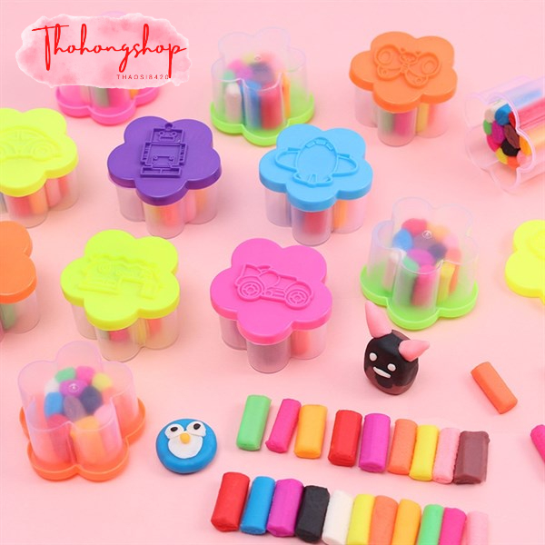 Hộp Đất Nặn Mini Cánh Hoa 12 Màu 2.8*4.5Cm