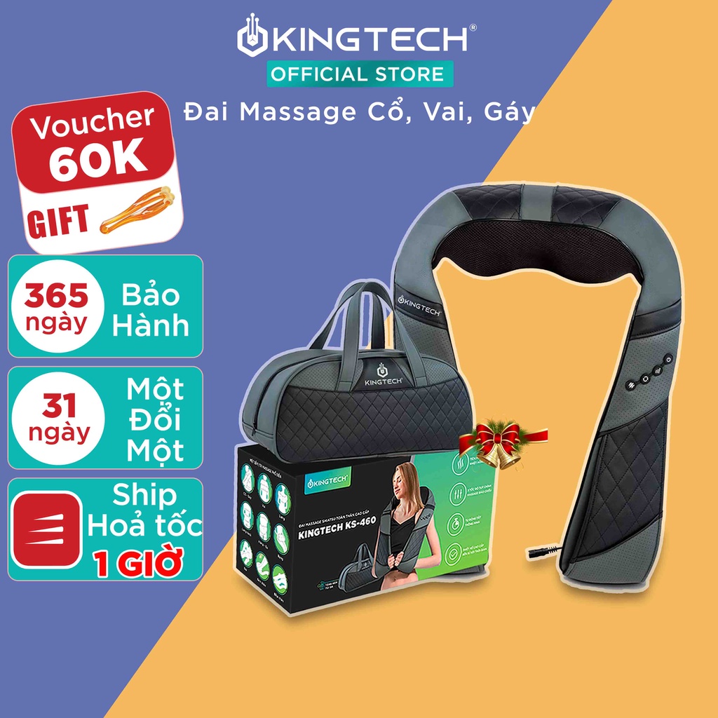 Máy Massage Toàn Thân KINGTECH KS-460, Mát xa Chuyên Sâu Cổ, Vai, Lưng, Chân, Bụng - Hàng Chính Hãng