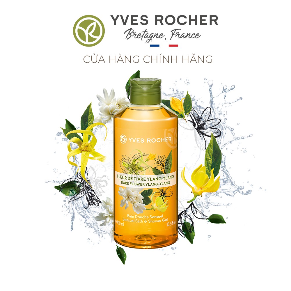 Gel Tắm Yves Rocher Sensual Shower Gel Tiare Flower & Ylang Ylang 400ml