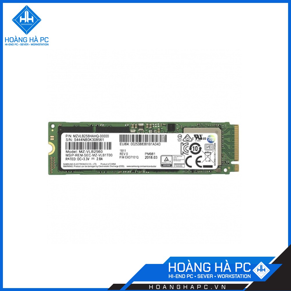 Ổ cứng SSD M2-PCIe 256GB Samsung PM981 NVMe 2280 hàng mới, chính hãng