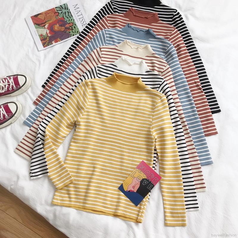 [Baywellfashion]Áo len cổ lọ dài tay phong cách Hàn Quốc trẻ trung dành cho nữ | BigBuy360 - bigbuy360.vn