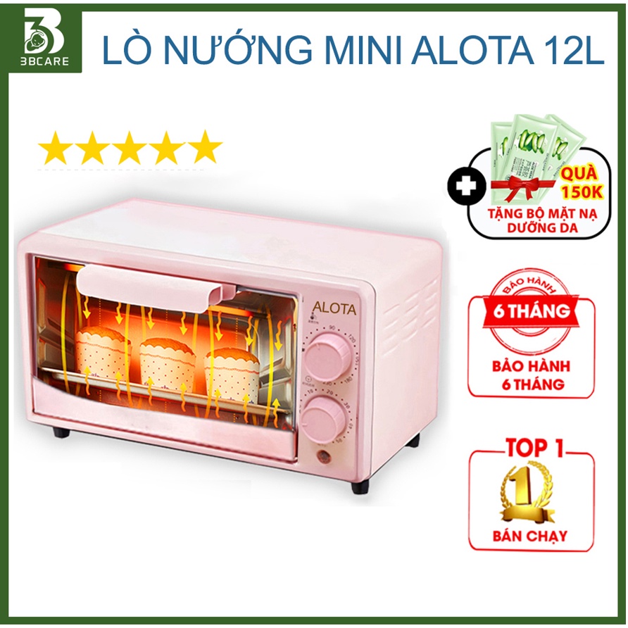 Lò nướng mini ALOTA L07 12Lít công nghệ 3D tiết kiệm điện, lò nướng bánh không gỉ