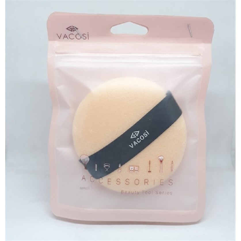 [Hàng Chính Hãng] Bông Phấn Khô Tròn Trung Vacosi Medium Round Puff BP08