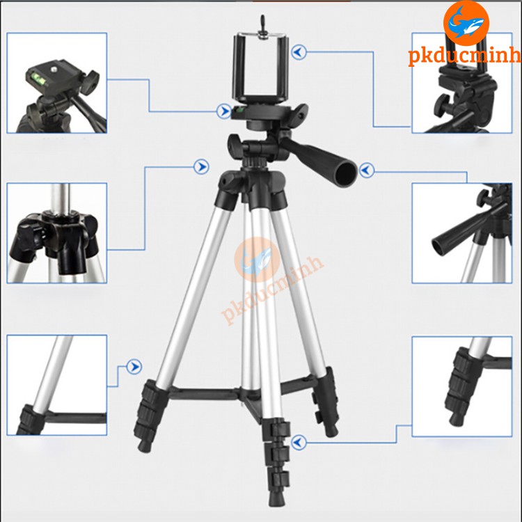 Giá đỡ điện thoại tripod 3 chân chắc chắn, chụp ảnh, livestream, quay video cực tốt | BigBuy360 - bigbuy360.vn