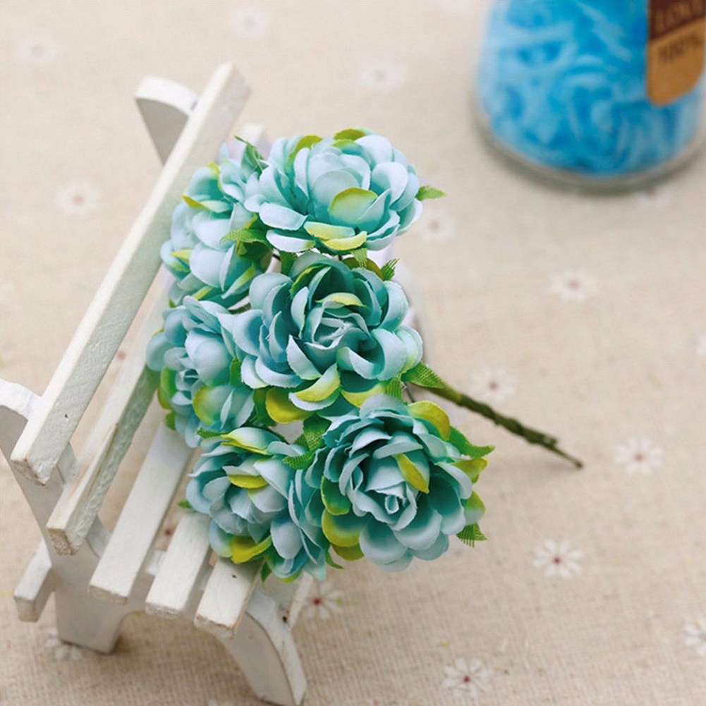 Set 6 Bông Hoa Giả Bằng Lụa Trang Trí Tiệc Cưới