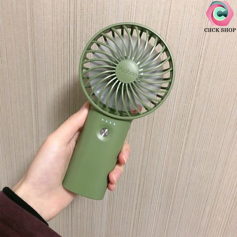 Quạt tích điện Yoobao f3 hay Quạt cầm tay f3 có 2 dòng pin 3000mAh và 6000mAh