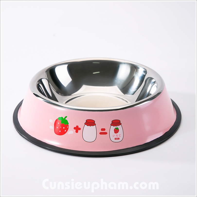 Khay ăn inox dễ thương cho chó mèo