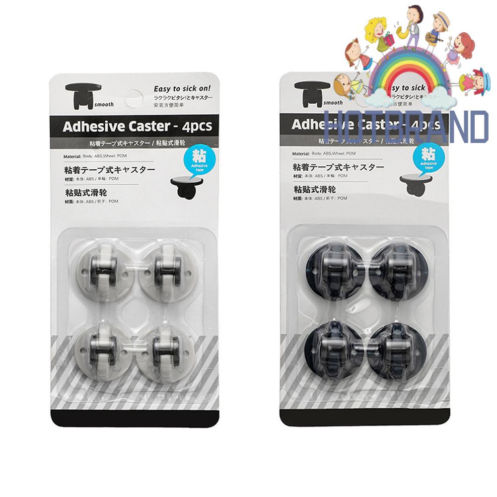 Bộ 4 bánh xe lăn tự dính cho thùng rác