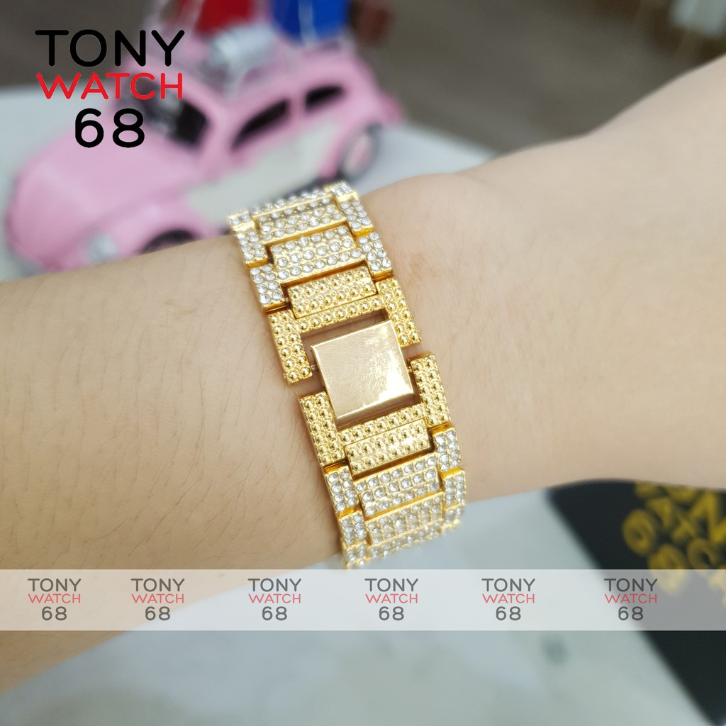 Đồng hồ nữ đẹp SL chính hãng mặt vuông đính đá chống nước tuyệt đối Tony Watch 68