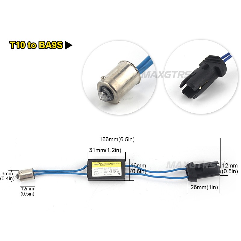 Bộ Giải Mã Đèn LED Cảnh Báo Lỗi Chuyên Dụng Cho Xe Hơi MAXGTRS T10 W5W 2825 168 194 1156 1157 BA9S