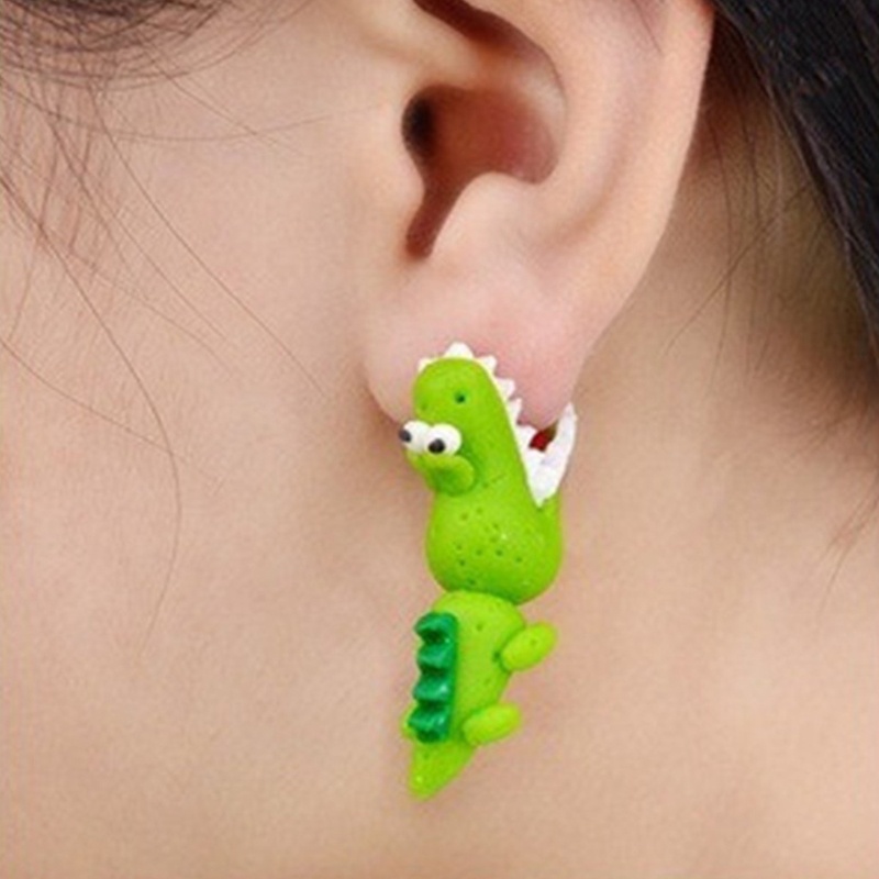 Khuyên Tai Hình Động Vật Nhỏ Khủng Long Thỏ Cá Sấu Cáo Cá Tính Phong Cách Âu Mỹ