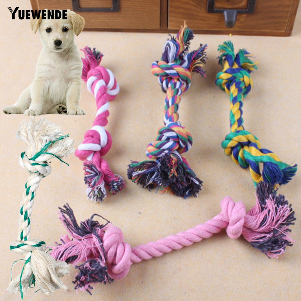 Đồ chơi gặm nhấm từ dây thừng cotton thắt nút đôi kiểu khúc xương dành cho chó cưng