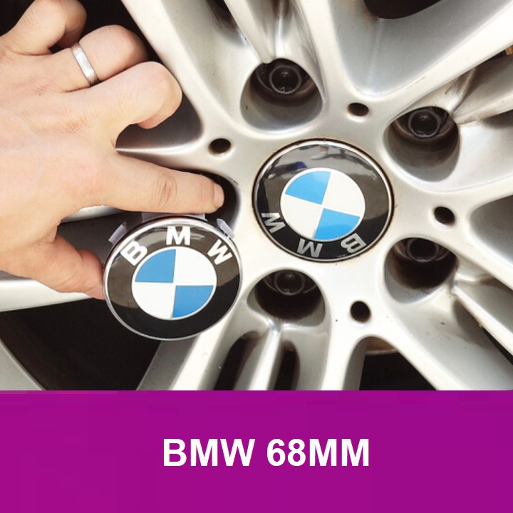 Logo chụp mâm, ốp lazang bánh xe ô tô BMW, đường kính 68mm - Mã sản phẩm BMW68