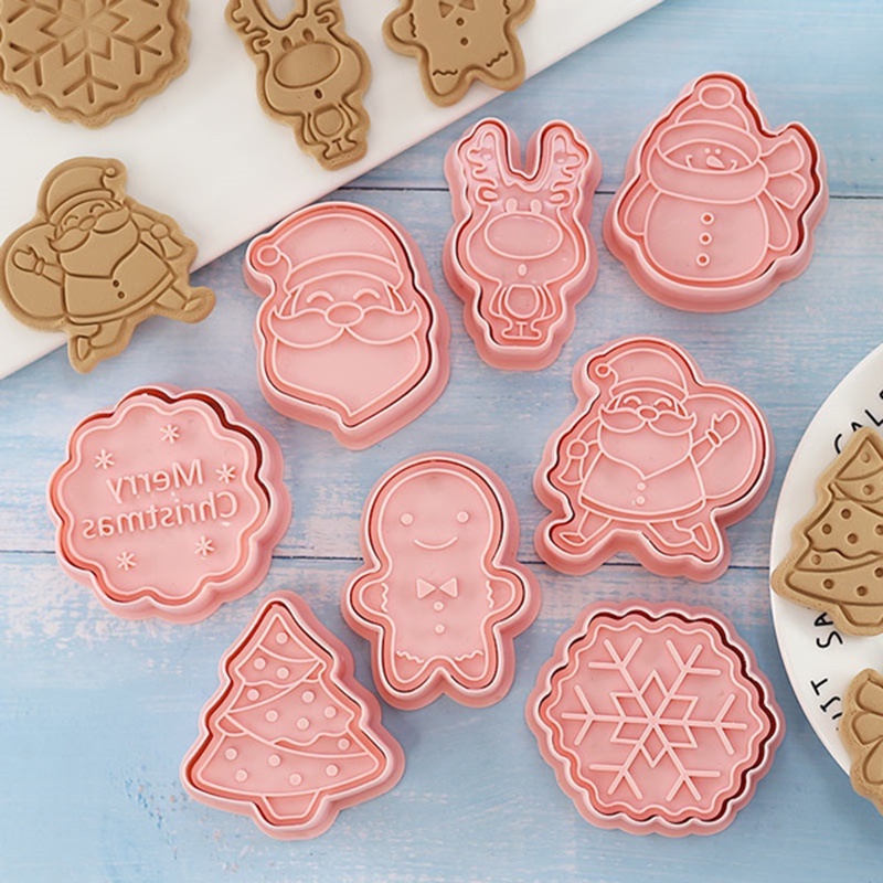 8 khuôn làm bánh quy bằng nhựa tạo hình hoạt hình 3D DIY