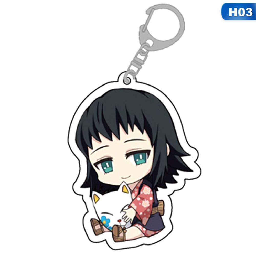 Móc Khóa Hai Mặt Hình Nhân Vật Anime Kimetsu No Yaiba Inosuke Scultures Kyoujurou Giyuu