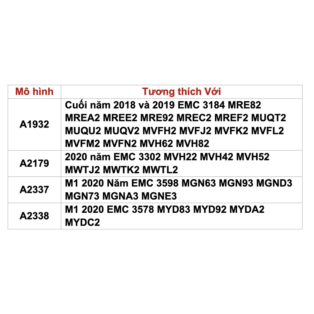 Màn hình LCD Lắp Ráp MACBOOK Air 2018 2019 2020 Air M1 A1932 A2179 A2237