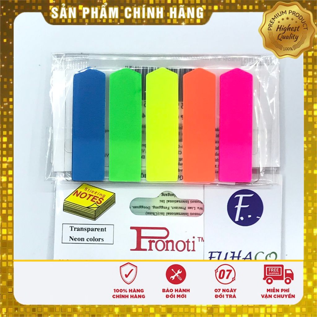 Giấy note 5 màu nhựa ✫ ✫ ✫ ♥♥