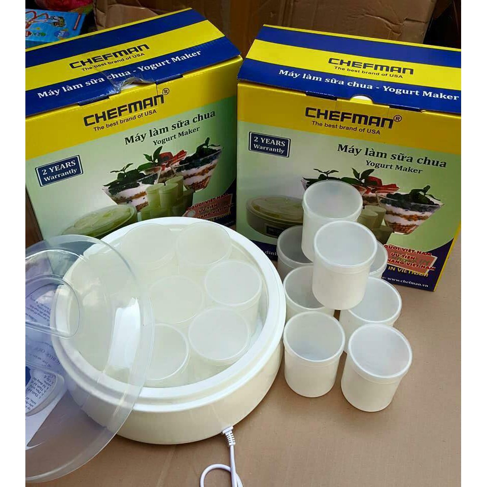 Máy làn sữa chua Chefman(16 cốc nhựa or 8 cốc thủy tinh)