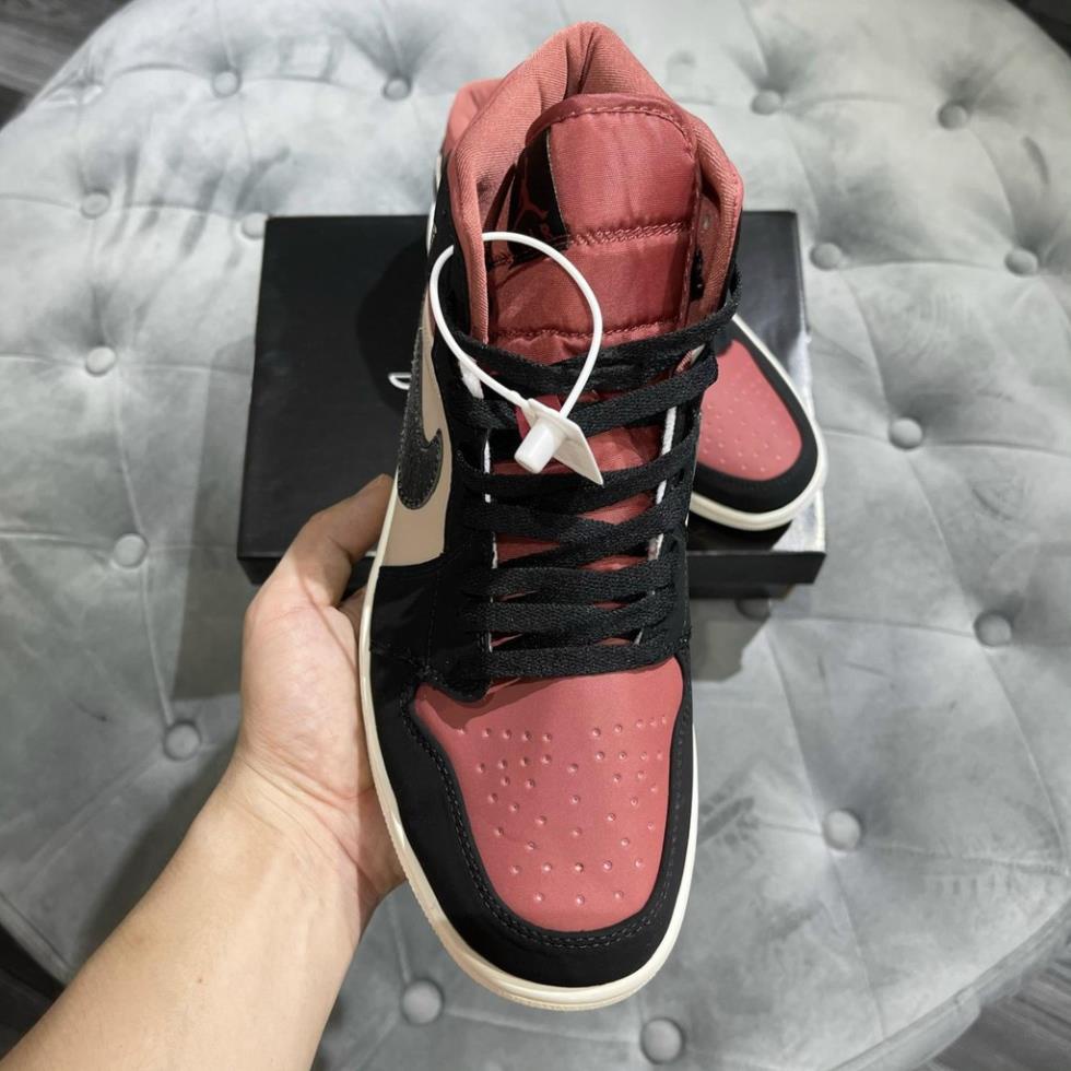 Giày Jordan JD1 đen đỏ mận cao cổ cao cấp mới, Giậy JD1 Đỏ Mận