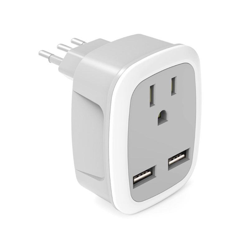 Ổ Cắm Sạc Chuyển Đổi 2 Cổng USB P Pua US Sang EU / UK / IT / for CH