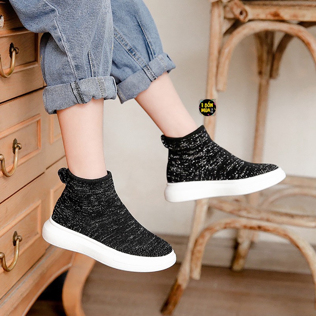 Giày Thể Thao Cho Bé Size Đại 31-36 🍎🍎 Giày Cổ Thun Cá Tính Cho Bé - Shop Bốn Mùa