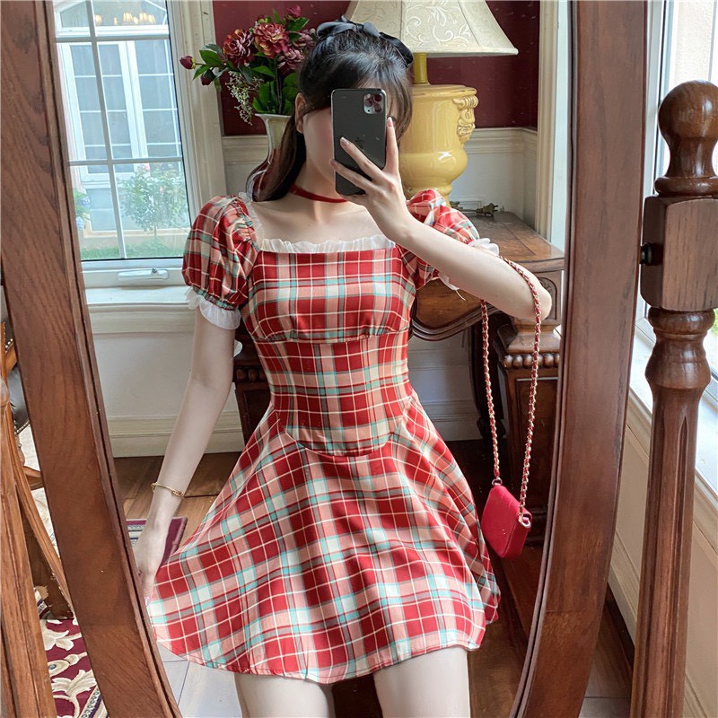 [HÀNG ĐẸP] Váy kẻ đôi bạn thân ulzzang vintage du lịch cao cấp design - M05 - janna house | BigBuy360 - bigbuy360.vn