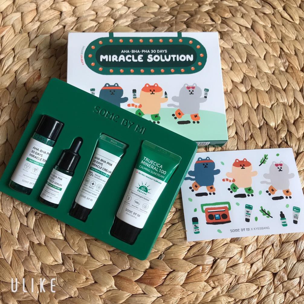 Bộ Chăm Sóc Da Some By Mi Set 4 Món Cho Da Mụn AHA-BHA-PHA 30 Days Miracle AC SOS Kit