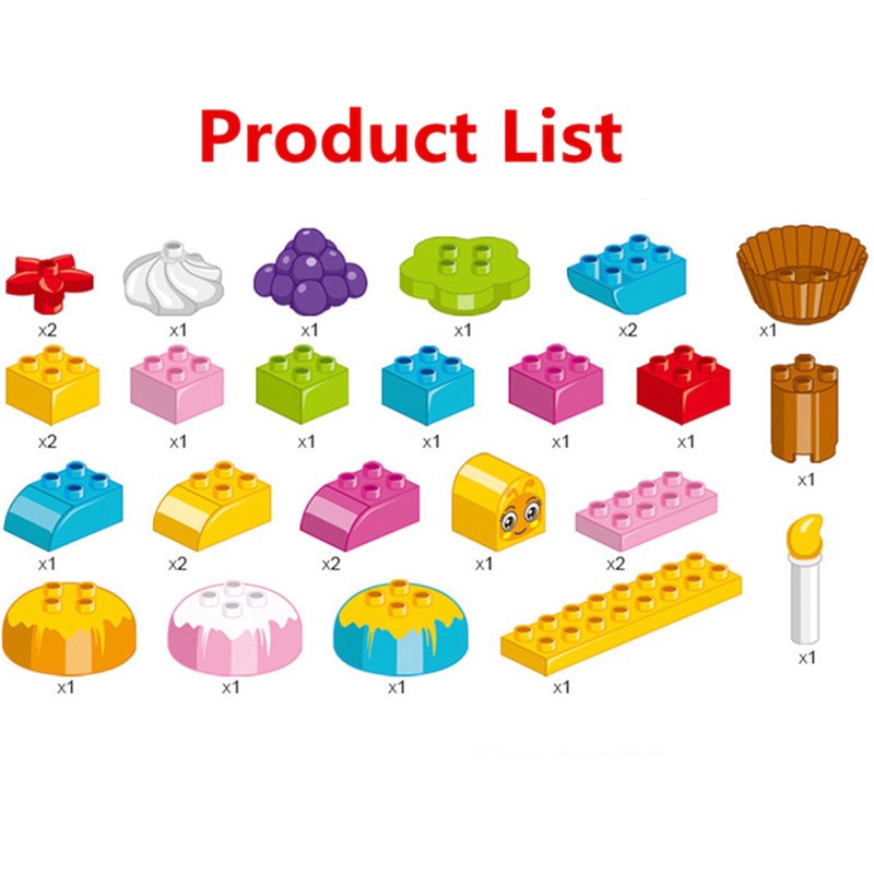 Bộ đồ chơi xếp hình GOROCK chủ đề bánh kem Gorock kỳ ảo tương thích với duplo DIY cho trẻ em