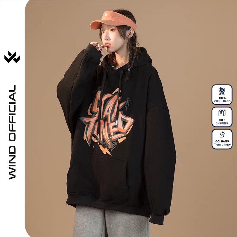 Áo hoodie form rộng WIND unisex nỉ bông STAY HD11 thời trang nam nữ oversize ulzzang | BigBuy360 - bigbuy360.vn