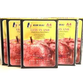 Giấy in ảnh Kim Mai-  ĐL 230gsm - BÓNG 1 MẶT - 50 tờ /1 tập