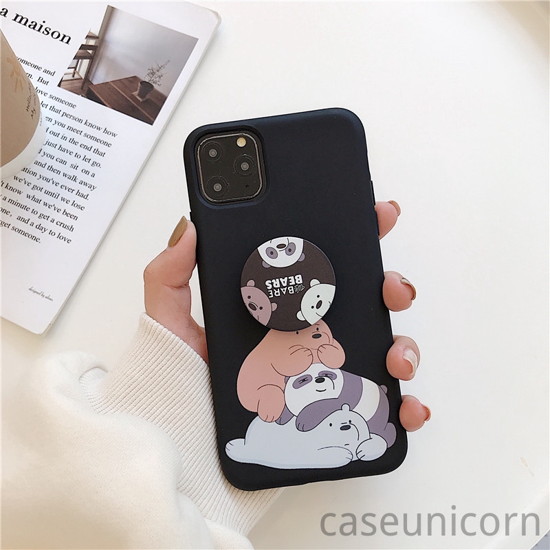 Ốp điện thoại họa tiết hoạt hình We Bare Bears kèm giá đỡ cho iPhone 11 Pro Max 6s 6 7 8 Plus 12 Pro Max iPhone XR X XS Max 12 mini | BigBuy360 - bigbuy360.vn